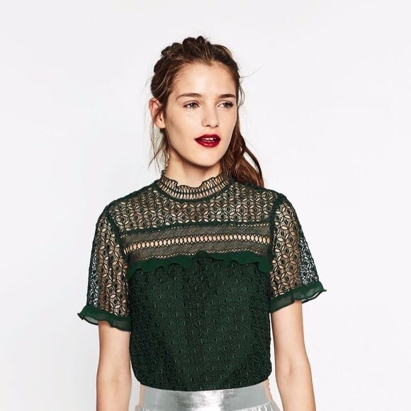 Zara Tops - Zara Guipure Lace Top